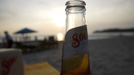 Beer at sunset